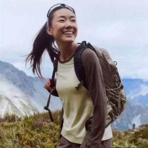 Womens Color-Block Versatile Round-Neck Breathable Sports Top