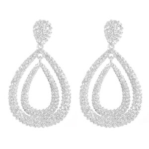 Fashionable Double-layer Teardrop Earrings Long Geometric Design