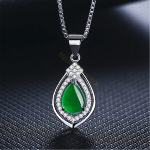 Waterdrop Blossom Carnelian Pendant With Green Chalcedony