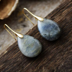 Creative, Versatile Tigers Eye Pendant And Waterdrop Earrings Set
