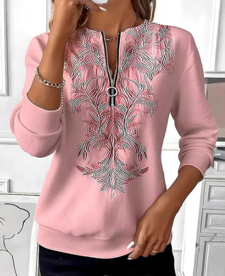 Womens Long-Sleeve Christmas-Print Sweatshirt - Image 13