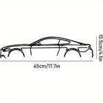 Laser-Cut Metal Wall Art Precise Sports Car Silhouette