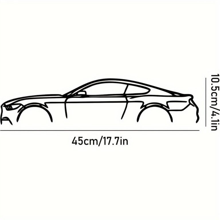 Laser-Cut Metal Wall Art Precise Sports Car Silhouette