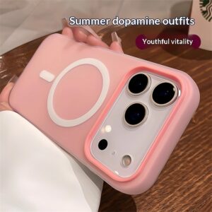 Suitable For 17 Pro Max Phone Case Jelly Magnetic Two in one Frosted Simple Drop proof