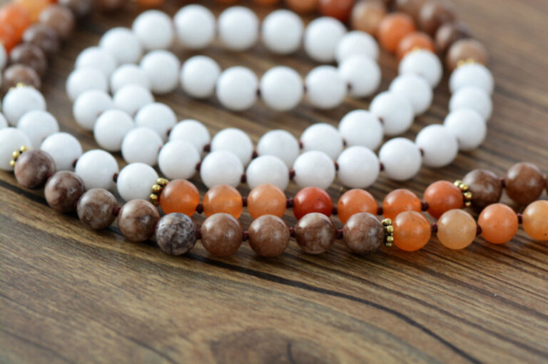 108-bead Hand-knotted Tassel Womens Necklace