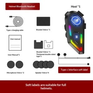 Motorcycle Helmet With Bluetooth Earphones And Water Resistance