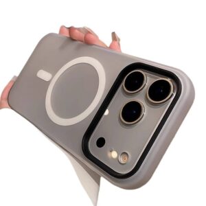 Suitable For 17 Pro Max Phone Case Jelly Magnetic Two in one Frosted Simple Drop proof