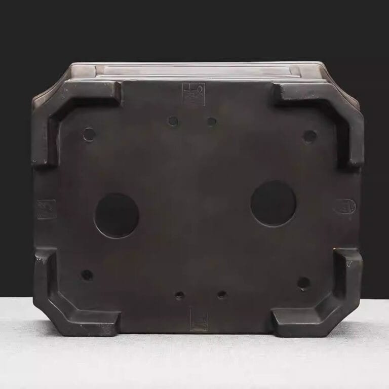 High-temperature Kiln-transformed Rectangular Purple Clay Bonsai Pot With Chamfered Corners