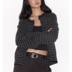 Striped Turtleneck Knit Sweater Base Layer Top