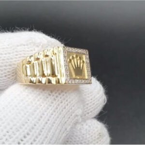 Mens Retro Alloy Ring With Rhinestone Inlay