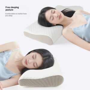 Wavy Neck-support Memory Foam Pillow That Slowly Returns To Shape And Doesnt Collapse