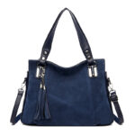 Womens Retro Tassel Zipper Suede Shoulder Crossbody Bag