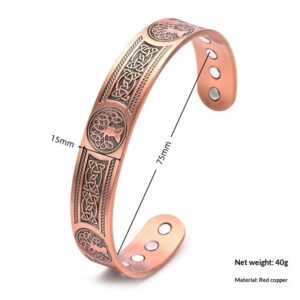 Magnetic Life Tree Purplish Red Copper Bracelet