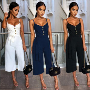 Elegant Commuter Backless Jumpsuit With Straps