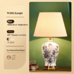 New Chinese Classical Retro Ceramic Bedside Table Lamp With Simple Design