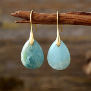Creative, Versatile Tigers Eye Pendant And Waterdrop Earrings Set