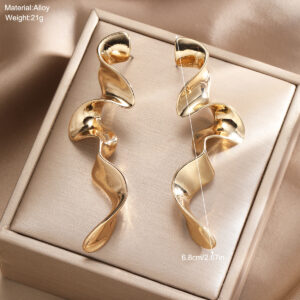 Dramatic Irregular Metal Earrings For Women