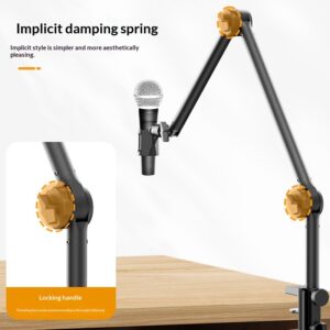 Microphone Boom Arm Stand For Live Streaming And Singing, With Universal Swivel And Foldable Design