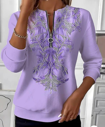 Womens Long-Sleeve Christmas-Print Sweatshirt - Image 10