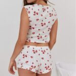 Women's Knitted Jacquard Strawberry Print Set