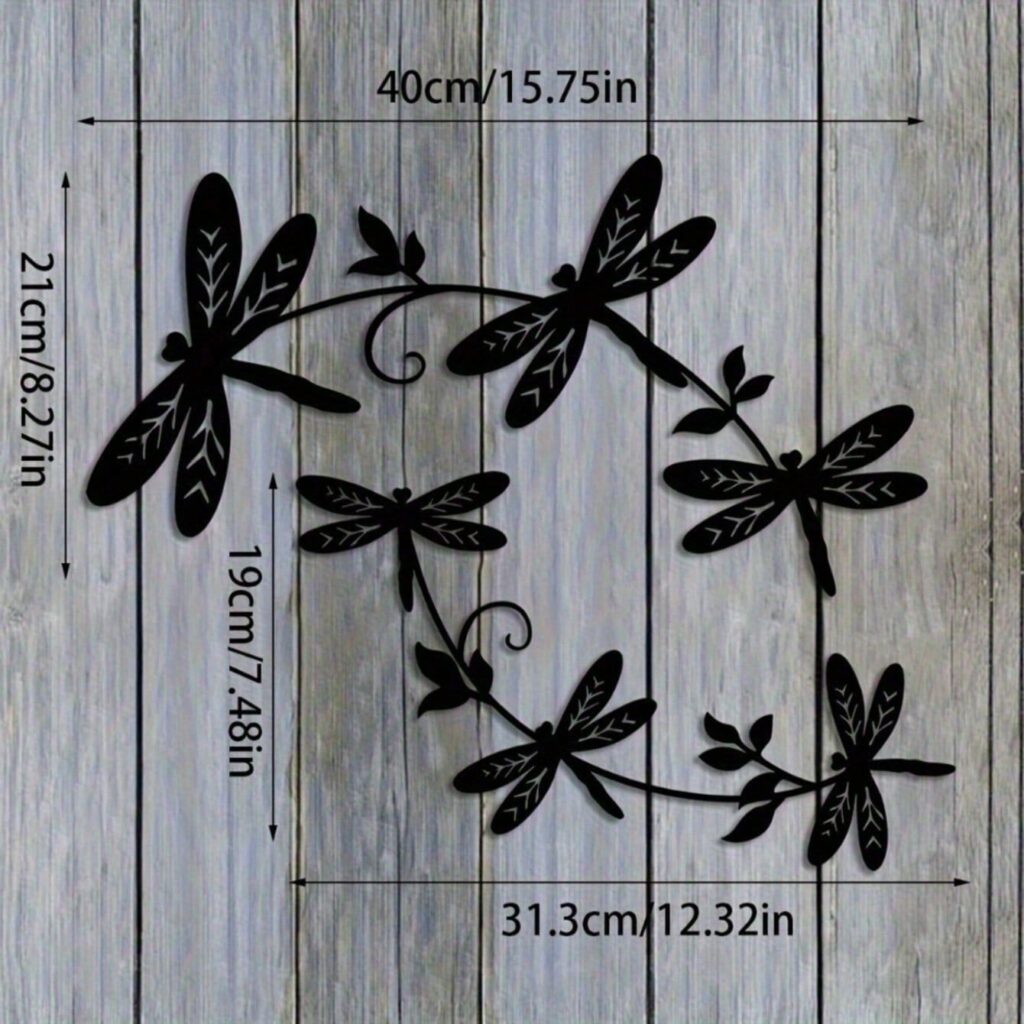 Elegant Dragonfly Wall Art Decor Set - 2-Piece Metal Sculpture For Indoor