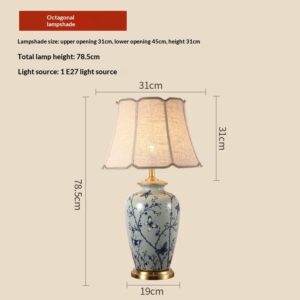 Large Ceramic Table Lamp In The New Chinese Style For American-style Living Rooms
