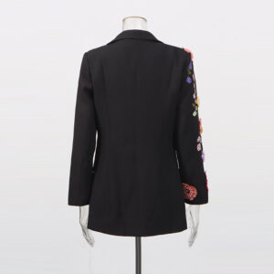 Elegant Womens Suit With 3D Floral Embroidery