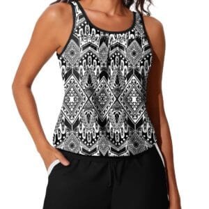 Womens Stylish Two-Piece Tankini Swimsuit