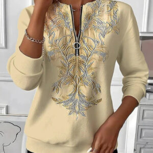 Womens Long-Sleeve Christmas-Print Sweatshirt