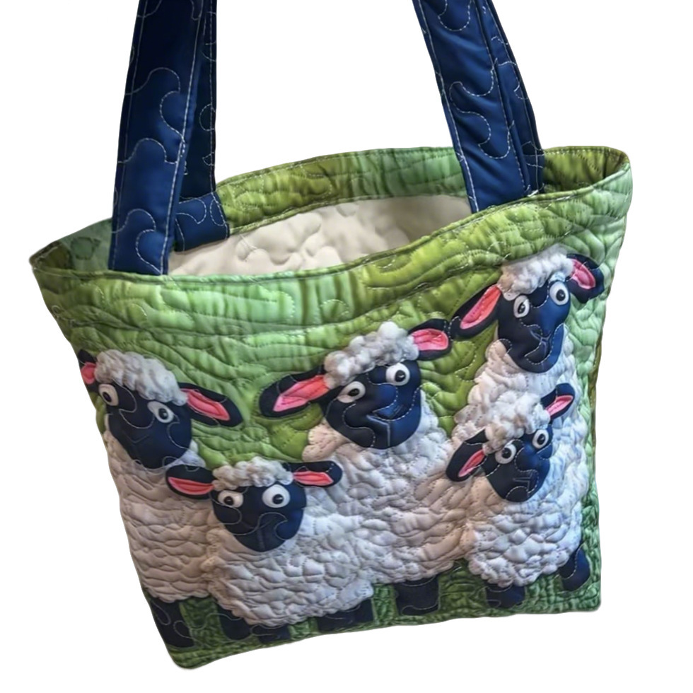 Creative, High-Capacity Tote Bag With Digital Print And Quilted Embroidery - Image 25