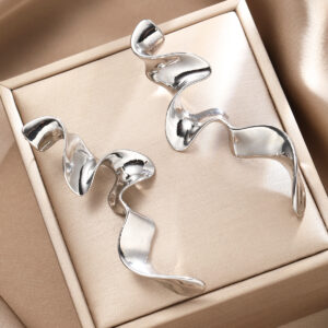 Dramatic Irregular Metal Earrings For Women