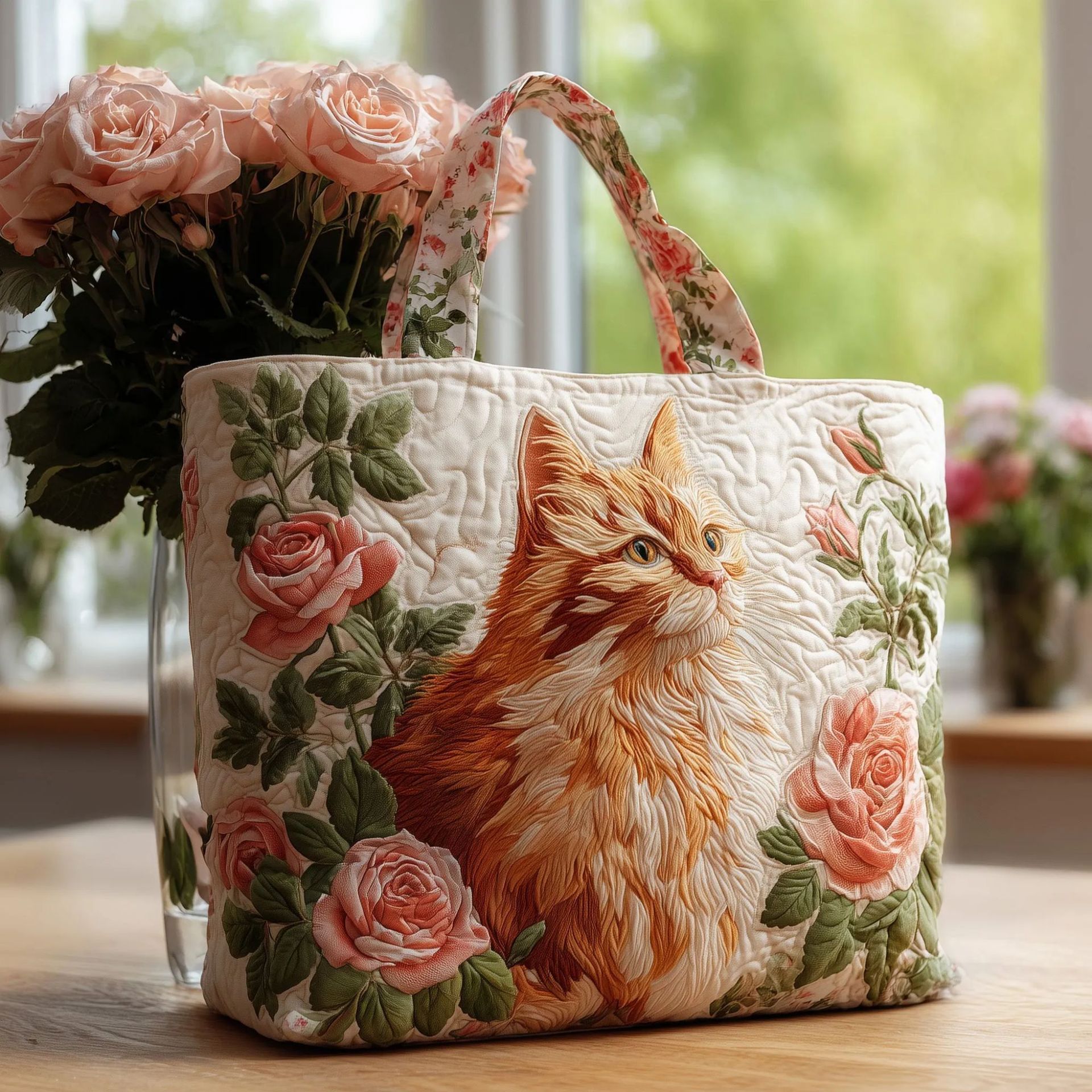 Creative, High-Capacity Tote Bag With Digital Print And Quilted Embroidery - Image 18