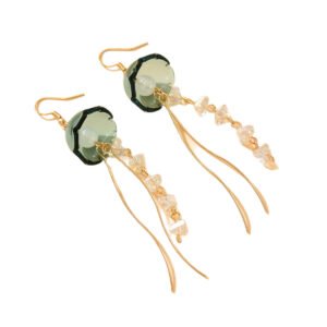 Fashionable Tassel Sparkling Crystal Pendant Earrings