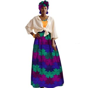 African-print A-line Skirt With Pockets