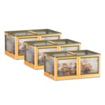 3Pcs Foldable Storage Bins With Lid 4 Doors Collapsible Stackable Closet Organizer Containers With Lock 4Pcs Wheels
