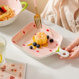 Creative Pink Strawberry-themed Hand-held Bowl Soup Pot And Baking Pan For Home Use