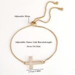 Fashionable Copper Bracelet With Full Diamond Cross Design
