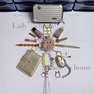 2026 New Stylish Mini Suitcase Self-Defense Keychain Set