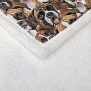 Boxer Blankets Super Soft Fuzzy Dogs Blanket For Kids Adults Cute Puppy Fleece Blanket Reversible Animal Brown Sherpa Throw Thick Lightweight Cozy Plush Blankets