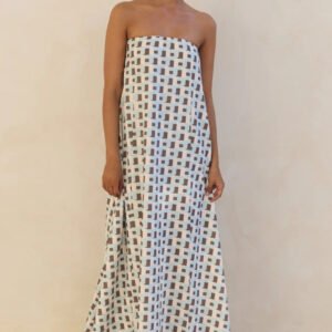 Off-the-shoulder Printed Slip Dress For Women