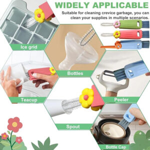 3PCS 3in1 Multifunctional Bottle Cleaning Brush Set For Cup Lids And Tight Gaps, Home Kitchen Water Bottle Cleaner Brush For Plastic Cups And Crevice Cleaning