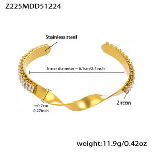 Stainless Steel Ultra-Shiny Full-Crystal Clip Bracelet