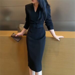 Womens French Style Formal Gray Dress