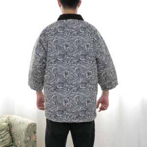 Japanese Men's Winter Kimono Cotton Jackets Warm Cotton Kimono Coat Indoor Outdoor Kimono Coat Traditional Japanese Kimono For Men Lightweight & Warm Kimono