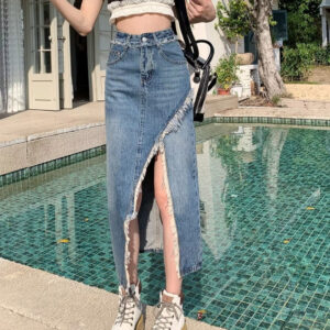 High-waisted Figure-flattering Niche Mid-length A-line Skirt