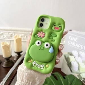 Cute Cartoon Sweaty Frog Silicone Phone Case