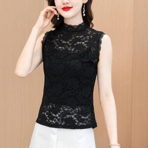 Women's Lace Hollow Sleeveless Base Layer Top