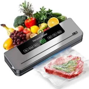 Automatic Vacuum Sealer Machine For Household Food Preservation - Dry & Wet Use, Deep Space Gray, Includes 50 Free 20x30 Textured Bags