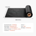 Weed Barrier Fabric Heavy Duty, 1.3x100FT 3.2oz Landscape Fabric, Woven Weed Blocker Fabrics, Garden Fabrics Weeds Barrier, Weeds Control Ground Cover, Geotextile Webbing, Gardening Mat, Black