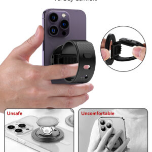 MagSafe Magnetic Phone Holder With Adjustable Silicone Strap, 4000Gs Strong Magnet Gym Shopping Cart Mount, 360 Rotation Stand For Phone & Universal Phones